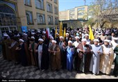 تجمع طلاب و روحانیون در حمایت از عملیات سپاه علیه رژیم صهیونیستی - همدان