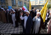 تجمع طلاب و روحانیون در حمایت از عملیات سپاه علیه رژیم صهیونیستی - همدان