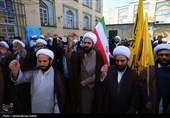 تجمع طلاب و روحانیون در حمایت از عملیات سپاه علیه رژیم صهیونیستی - همدان
