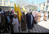 تجمع طلاب و روحانیون در حمایت از عملیات سپاه علیه رژیم صهیونیستی - همدان
