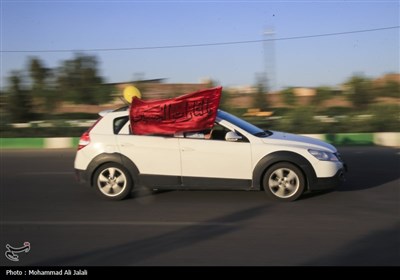 راهپیمایی خودرویی مردم قم در حمایت از عملیات سپاه علیه رژیم صهیونیستی