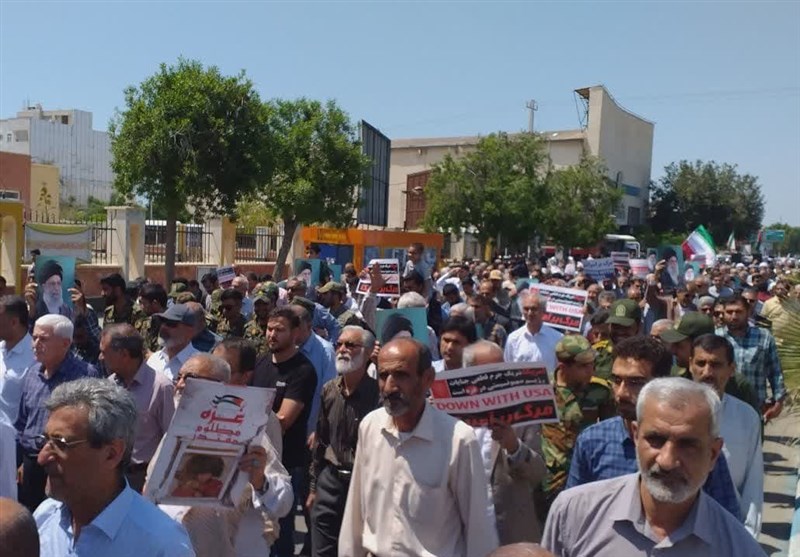 راهپیمایی بوشهری‌ها در تشکر از وعده صادق + فیلم وعکس