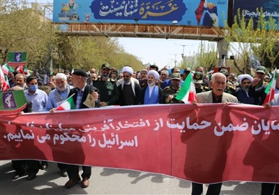راهپیمایی مردم بوشهر در حمایت از حمله سپاه علیه اسرائیل