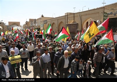 راهپیمایی مردم یزد درحمایت از عملیات وعده صادق