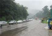 لغزندگی جاده‌ها مازندران به‌ دلیل بارش‌های مقطعی