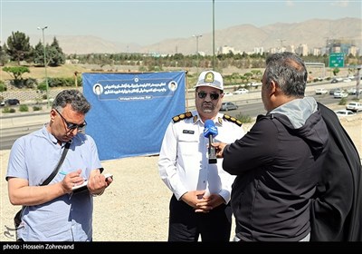 سرهنگ سید ابوالفضل موسوی‌پور رئیس پلیس راهور تهران بزرگ در جمع خبرنگاران
