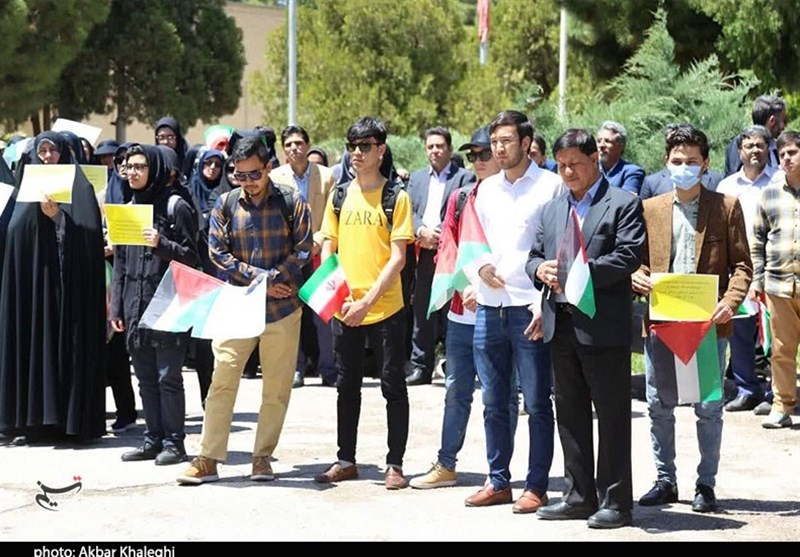 , تجمع حمایت از خیزش دانشجویان آمریکا در کرمان