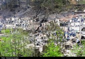 خسارات آتش سوزی در روستای گردشگری امام‌زاده ابراهیم شفت - گیلان