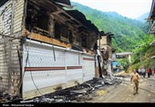 خسارات آتش سوزی در روستای گردشگری امام‌زاده ابراهیم شفت - گیلان