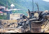 خسارات آتش سوزی در روستای گردشگری امام‌زاده ابراهیم شفت - گیلان