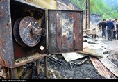 خسارات آتش سوزی در روستای گردشگری امام‌زاده ابراهیم شفت - گیلان