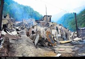 خسارات آتش سوزی در روستای گردشگری امام‌زاده ابراهیم شفت - گیلان