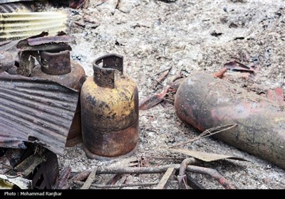 خسارات آتش سوزی در روستای گردشگری امام‌زاده ابراهیم شفت - گیلان