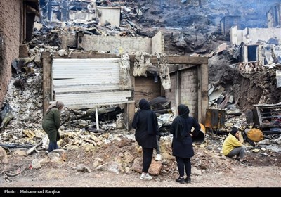 خسارات آتش سوزی در روستای گردشگری امام‌زاده ابراهیم شفت - گیلان