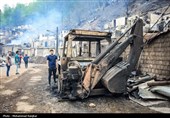 خسارات آتش سوزی در روستای گردشگری امام‌زاده ابراهیم شفت - گیلان