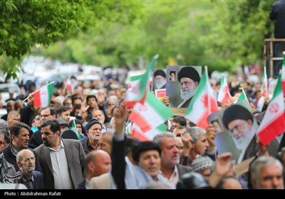 راهپیمایی نمازگزاران همدانی در محکومیت جنایات رژیم صهیونیستی