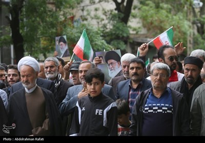 راهپیمایی نمازگزاران همدانی در محکومیت جنایات رژیم صهیونیستی