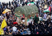 آیین تشییع پیکر مطهر دو شهید گمنام در قم