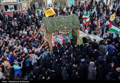 آیین تشییع پیکر مطهر دو شهید گمنام در قم