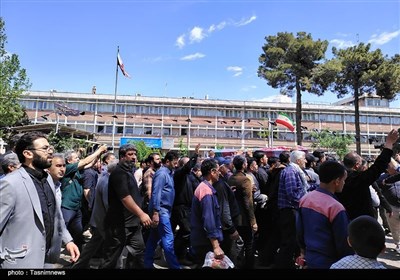 تشییع شهید گمنام عملیات خیبر در پارک فناوری نفت باقرشهر