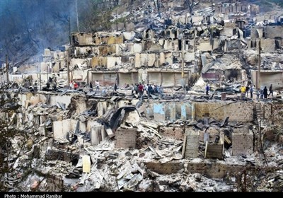 تخریب کامل 389 واحد مسکونی و تجاری در آتش‌سوزی شفت
