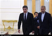 وزير الخارجية الإيراني يستقبل رئيس اقليم كردستان العراق