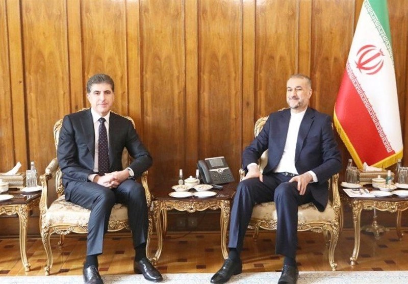 وزیر الخارجیة الإیرانی یستقبل رئیس اقلیم کردستان العراق