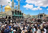 استقبال باشکوه از رئیس جمهور در حرم حضرت معصومه(س)+ تصاویر