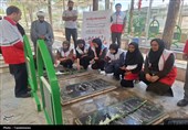 حضور نوجوانان و جوانان و تعدادی از اعضای خانه های هلال بیرجند در گلزار شهدای بیرجند