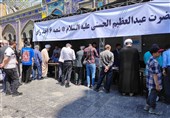 صف حضور انتخابات در حرم حضرت عبدالعظیم + فیلم