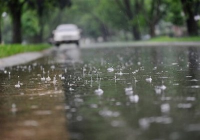 شدت بارش باران در آمل
