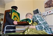 پرچم حرم امام رضا در بیمارستان امام حسن(ع) بجنورد+تصاویر