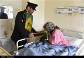 پرچم متبرک حرم مطهر رضوی در بیمارستان امام حسن(ع) بجنورد
