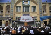 اجتماع طلاب و حوزویان در بزرگداشت  شهدای خدمت در مدرسه علمیه فیضیه قم