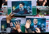 اقامة مراسم تودیع جثمان الشهید ابراهیم رئیسی ورفاقه فی مصلى العاصمة طهران