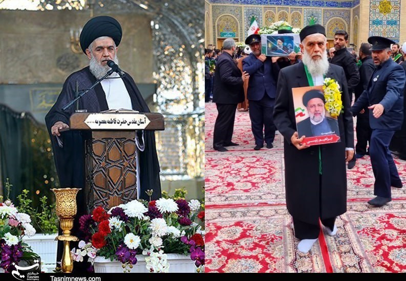 ماجرای لباس متفاوت حجت الاسلام مومنی در تشییع &quot;شهید رئیسی&quot;