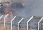آتش سوزی در نزدیکی پایگاه ارتش اسرائیل