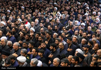 اقامه نماز رهبر انقلاب بر پیکر شهید رئیسی و شهدای خدمت