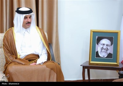 دیدار شیخ تمیم بن حمد آل ثانی امیر قطر و هیئت همراه با رهبر معظم انقلاب