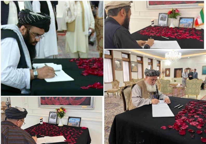امضای دفتر یادبود شهدای خدمت توسط مقامات و شخصیت‌های افغان