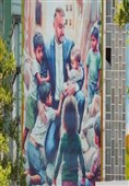 اثر هنرمند البرزی بر پیشانی میدان فلسطین تهران نقش بست