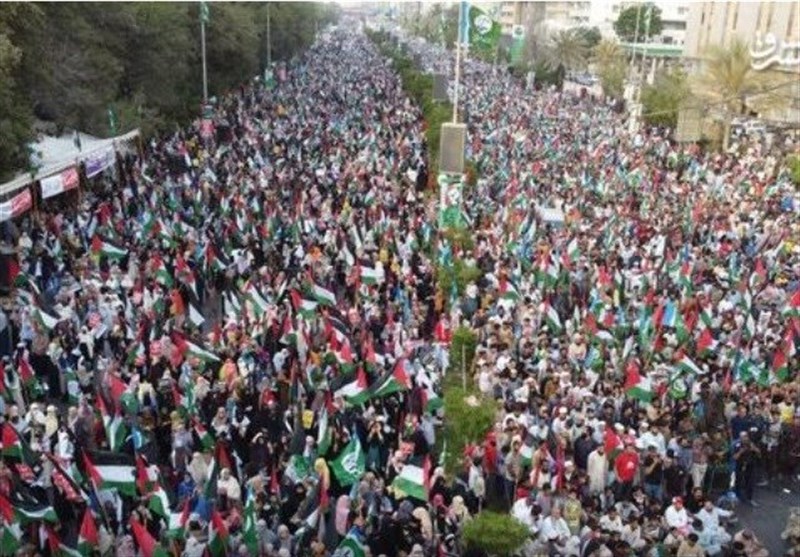تظاهرات هزاران نفری در حمایت از فلسطین در پاکستان