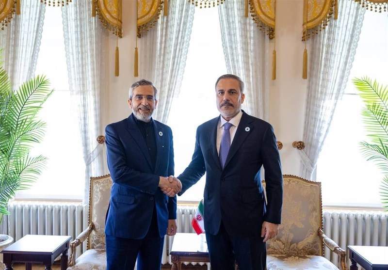 علی باقری یلتقی وزیر الخارجیة الترکی