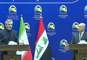 خلال مؤتمر صحفی مع نظیره العراقی.. باقری: لن نسمح للصهاینة المساس بامن المنطقة
