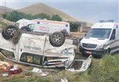 واژگونی آمبولانس در محور میانه ـ تبریز با 4 مصدوم