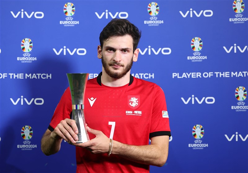 کوارتسخلیا بهترین بازیکن مسابقه گرجستان – پرتغال لقب گرفت