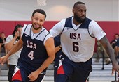 هنرنمایی کری در تمرینات تیم ملی بسکتبال آمریکا
