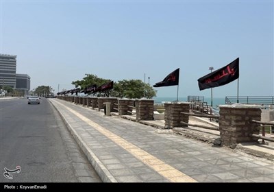 معابر و نوار ساحلی بوشهر سیاه‌پوش شد