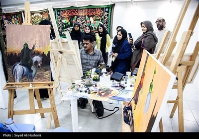 برگزاری کارگاه نقاشی «محرم» در شهر بوشهر