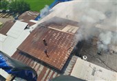 آتش سوزی در شرکت کاله رشت + تصویر